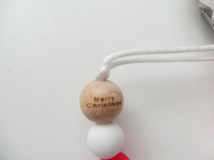 Christmas Silicone Dummy clip- Engraved Merry Christmas