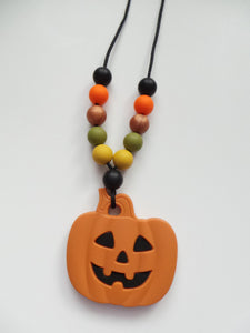 Kids Silicone Necklace - Halloween Orange Pumpkin
