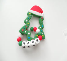 Load image into Gallery viewer, Personalised Silicone Christmas Tree Teething Ring
