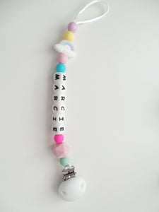 Personalised Dummy clip - Rainbow colours
