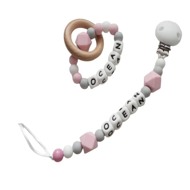 Personalised Dummy clip & Teething ring