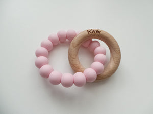 Personalised Engraved Teething Ring- More colors available