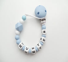 Load image into Gallery viewer, Personalised Baby boy dummy clip
