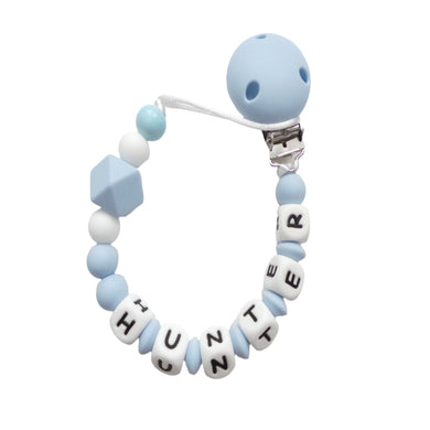 Personalised Baby boy dummy clip