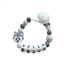 Load image into Gallery viewer, Fox Silicone dummy clip personalised
