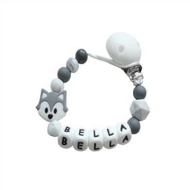 Fox Silicone dummy clip personalised