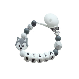 Fox Silicone dummy clip personalised