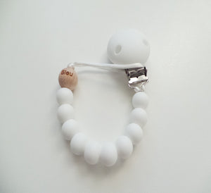 White Personalised dummy clip
