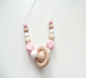 Pink & Beige nursing necklace