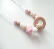 Load image into Gallery viewer, Pink &amp; Beige nursing necklace
