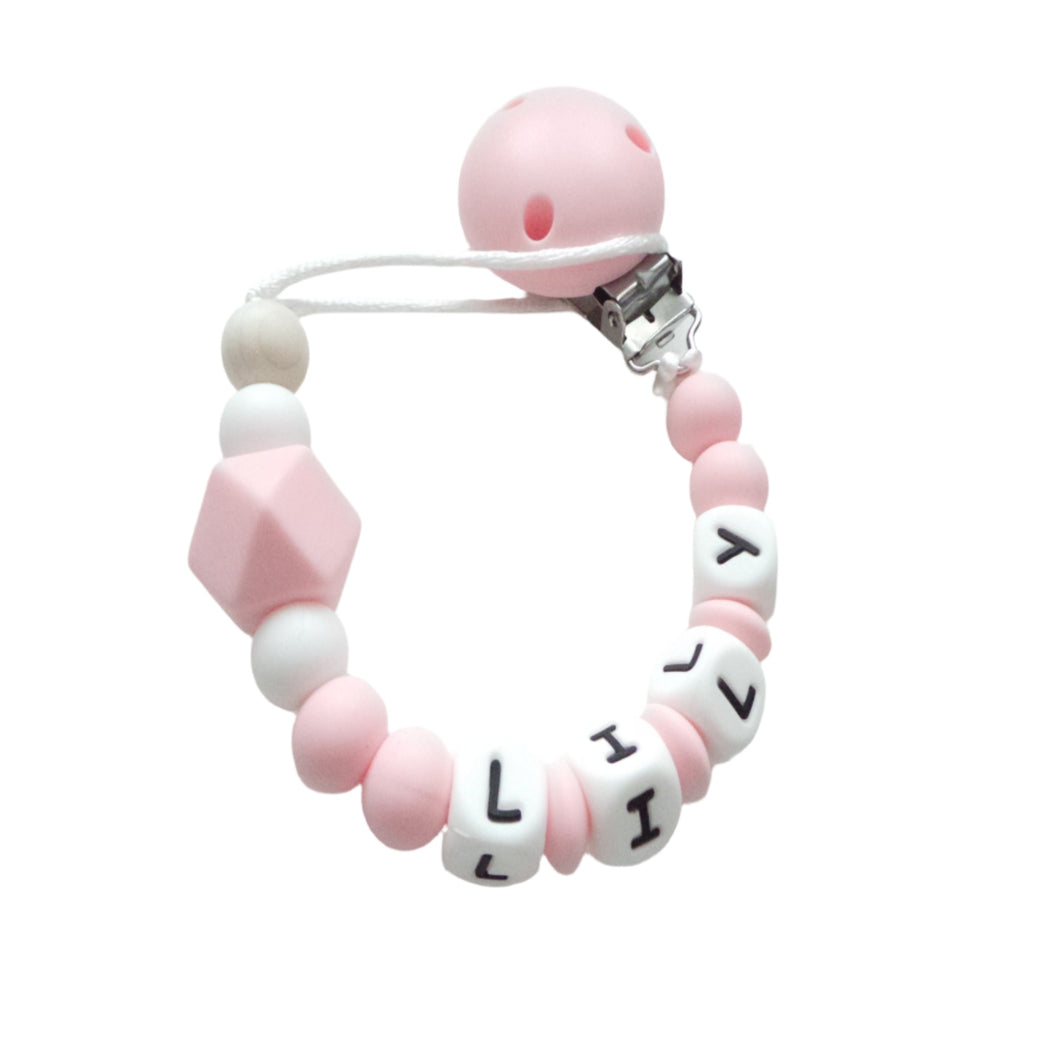 Personalised Pink Dummy clip