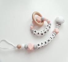 Load image into Gallery viewer, Personalised Dummy clip &amp; Teething ring
