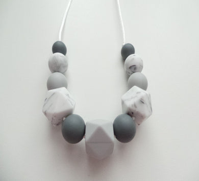 Teething Necklace Marble Grey