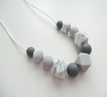 Load image into Gallery viewer, Teething Necklace Marble Grey
