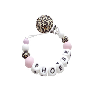 Leopard & Pink Dummy clip