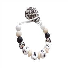 Load image into Gallery viewer, Personalised Dummy clip- Wild Leopard, Black &amp; Beige

