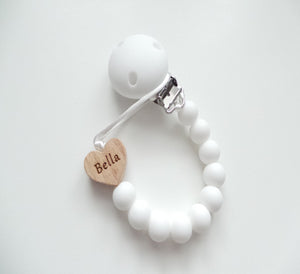 Personalised white dummy clip