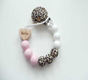 Leopard print & Pink Dummy clip
