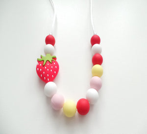 Kids Silicone Necklace - Strawberry