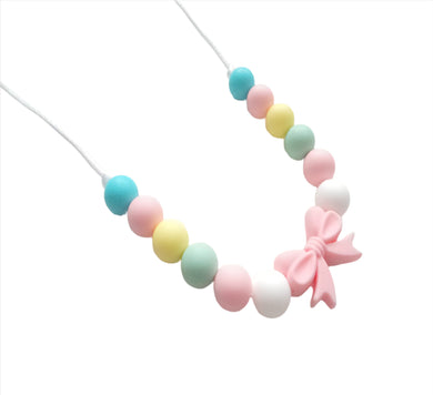 Pink Bow Kids Necklace