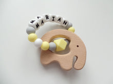Load image into Gallery viewer, Personalised  Elephant Teething Ring - More colors available
