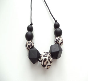 Teething Necklace Cheetah & Black (Wild Leopard) 