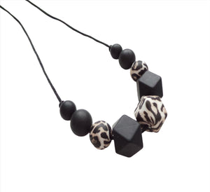 Teething Necklace Cheetah & Black (Wild Leopard) 