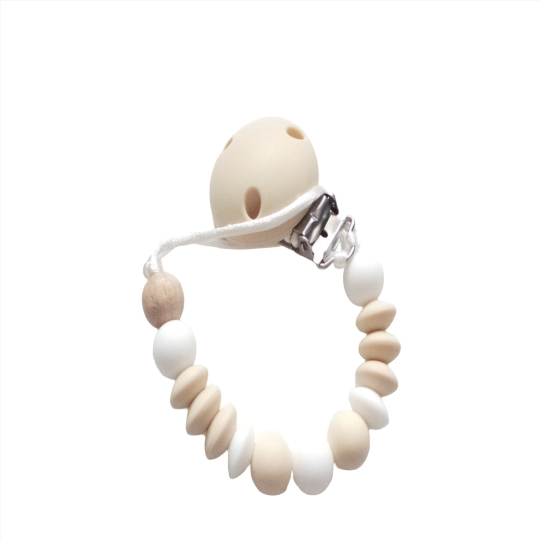 Beige & White Dummy clip