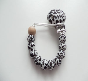 Silicone Dummy clip in cow print colour