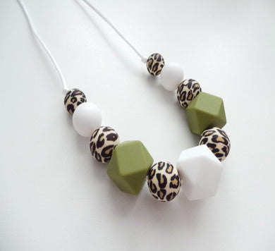 Leopard Print  Nursing Necklace