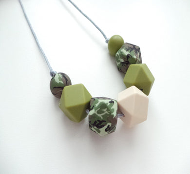 Silicone Army print necklace