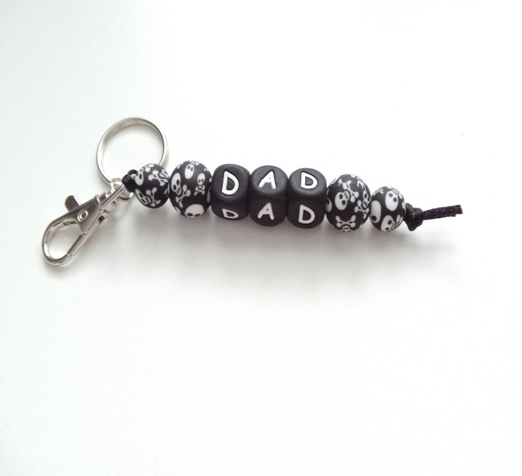 Skull key ring with name