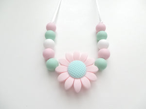 Kids Necklace- Silicone Pink Flower