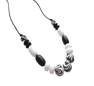 Zebra Print Teething Necklace