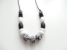 Load image into Gallery viewer, Teething Necklace - Zebra Print
