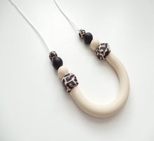 Load image into Gallery viewer, Teething necklace in Beige and Cheetah colour
