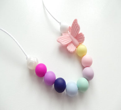 Pink Butterfly Kids Necklace