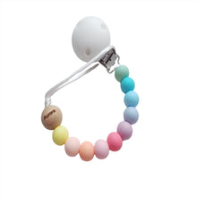 Load image into Gallery viewer, Personalised Pastel Rainbow Dummy clip
