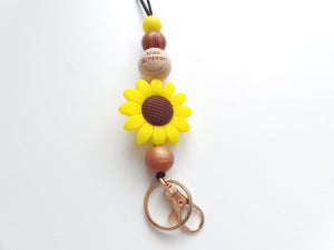 Personalised Sunflower Engraved Lanyard