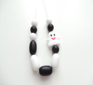 Halloween Necklace - White Ghost