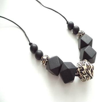 Leopard & Black Teething necklace