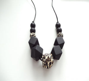 Leopard & Black Teething necklace