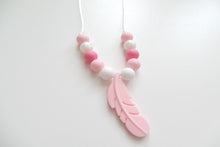 Load image into Gallery viewer, Kids Silicone Necklace Pink Feather
