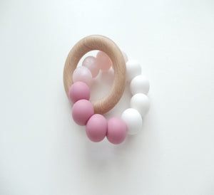 Teething  Toy - Blush, Pearl pink & White