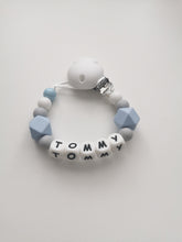 Load image into Gallery viewer, Personalised Dummy clip  &amp; Teething ring Gift set - Heart - More colors available
