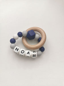 Personalised Dummy clip and Teething ring set  - More colors available