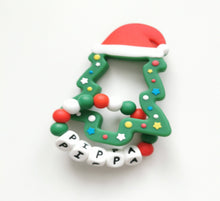 Load image into Gallery viewer, Personalised Silicone Christmas Tree Teething Ring 
