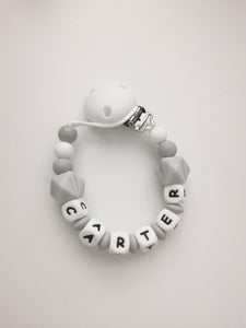 Personalised Dummy clip Marble grey