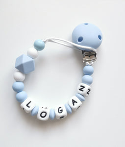 Personalised  dummy clip- Pale Blue