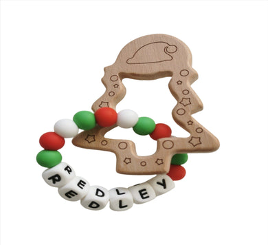 Personalised Christmas Teething Ring 